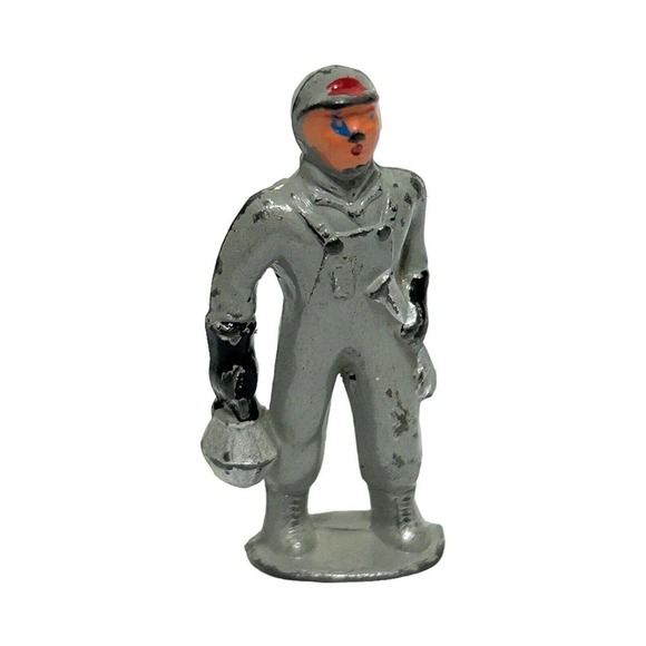 Vintage Barclay Lead Figure Man Mechanic Wrench Lantern Railroad Worker - Picture 4 of 10